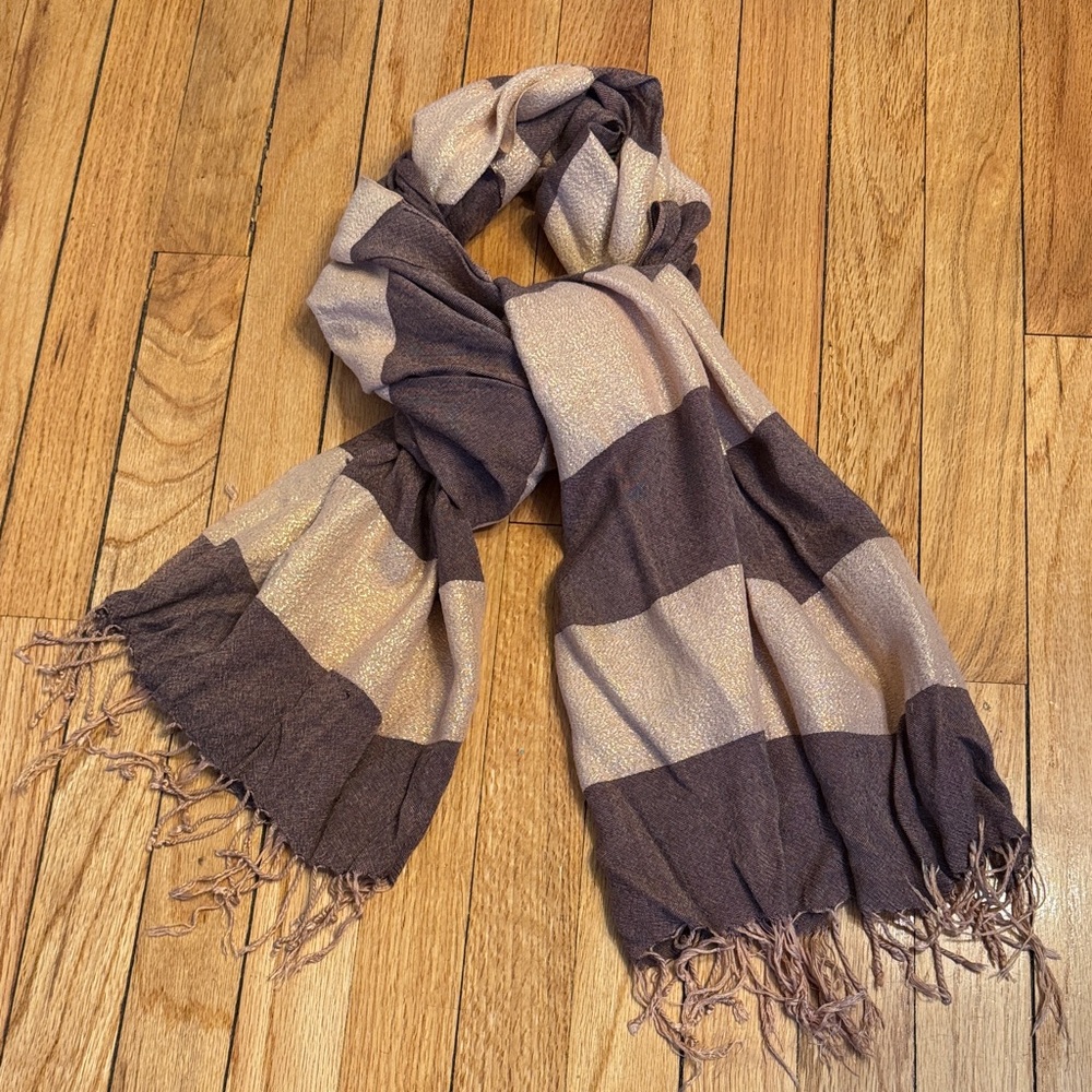 Bakers Brown and Cream Striped Scarf